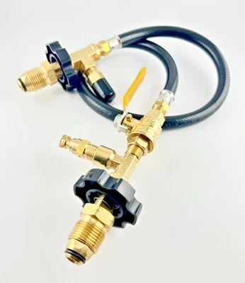 24/7PARTSINC Pol To Pol Liquid Propane Transfer Hose Kit System Fill Bbq 20lb Unloading Lpg