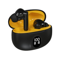 Black Wireless Bluetooth 5.3 Earbuds with Charging Case - Lightweight Headphones