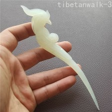 6.7"inch Jade Hairpin Natural Xiu Jade Phoenix Ancient Costume Headdress