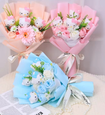 Hello Kitty Kiromi Blumenstrauß Valentinstag Blumen Geschenk Freundin Plüsch 