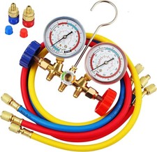 R134A Manifold Gauge Set,3 Way AC Diagnostic Manifold Gauge Set for R134a R12...