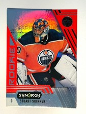 2020-21 UD Synergy Rookie Rainbow STUART SKINNER Edmonton Oilers Card# 96. rookie card picture