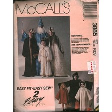 McCall's 3885 Costume Sewing Pattern Kids Wizard Ghost Angel King Queen UNCUT