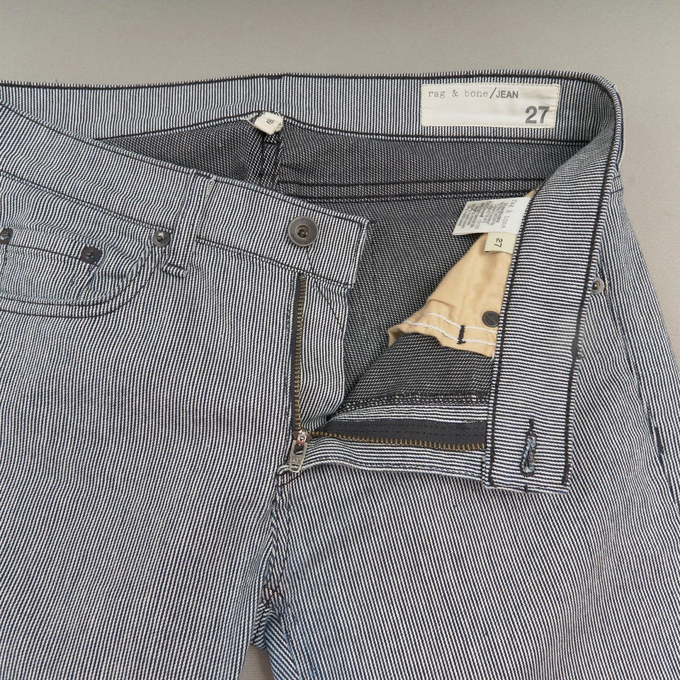 Rag & Bone Tomboy Jeans Women’s 27 Pinstripe Skinny Mid Rise Denim - Image 2 of 4