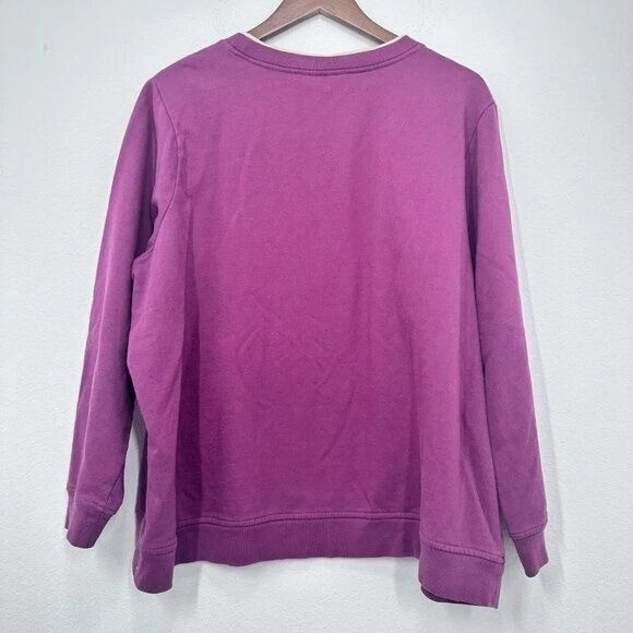 Suéter Breckenridge Mujer Púrpura Floral Bordado Doble Cuello Grannycore 2X Foto 2 de 4