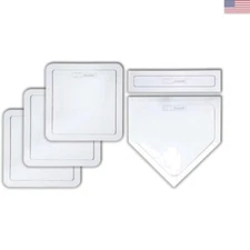 Lightweight Baseball Base Set - Includes Home Plate & Pitcher's Rubber - 5-Piece