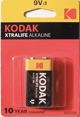 2 Piles 9V Alcalines Kodak XtraLife - Pour Détecteurs De Fumée, Guitares, Matériel Audio