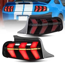VLAND FULL LED Tail Lights Set For 2010-2014 Ford Mustang 7 Turn Signal Modes