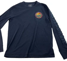 Abercrombie & Fitch Patch Shirt y2k Spell Out A&F NY Chest Long Sleeve Tee M