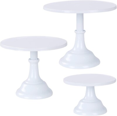 NIANDAIXIU 3 Pcs Cake Stand, Cake Pop Stand Set of Disc Diameter 8'' 10'' 12'' 
