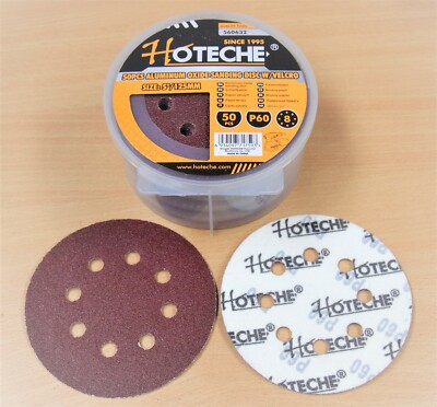 5'' Sanding Discs Hook and Loop P60 P80 P120 8-Hole Sanding Paper 50pcs/box