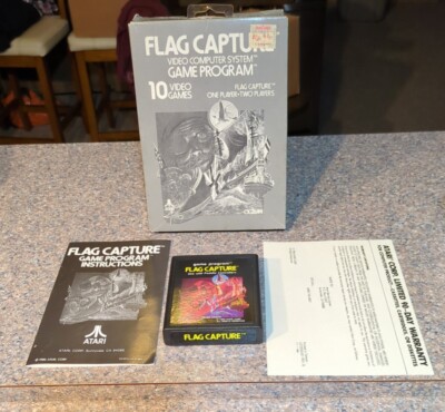 DEFECTIVE Atari 2600 Ataricorp Grey 1986 Flag Capture Complete  Box Test G3D