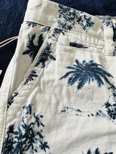 Rosé Pistol Kids Boy White Bermuda shorts 100% Cotton blue palm Trees Prints 7Y - Picture 7 of 17