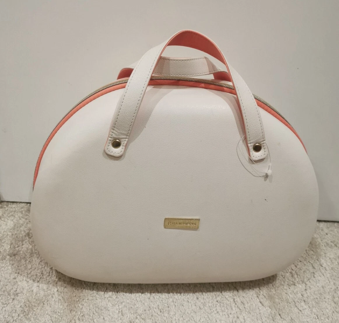 Champneys Toiletries Cosmetics Make Up Beauty Case Hard Bag Handles White  zip | eBay