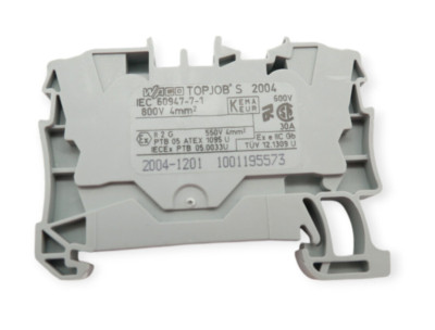 4 Stück Wago TOPJOB S 2004 Durchgangsklemme IEC 60947-7-1 800V 4mm grau