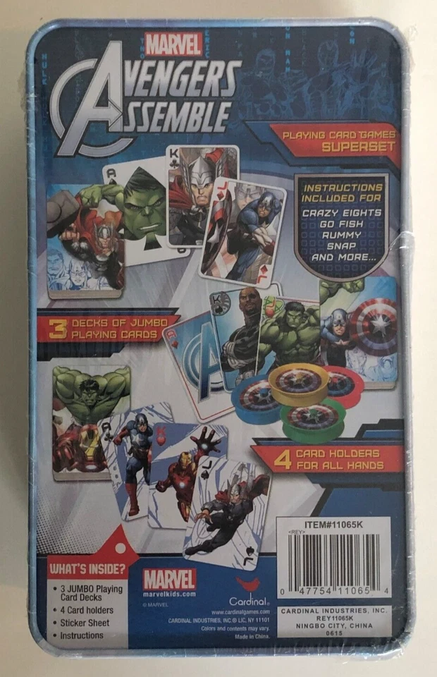 Avengers Assemble Playing Card Superset Games Marvel NEW Go Fish 3 Jumbo Decks - Image 2 of 4