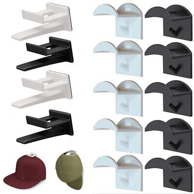 10x Adhesive Hat Holder for Baseball Caps Cap Hook Wall Mount Hat Rack  Hangers /