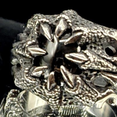 Dragons Claw Stainless Steel Ring Size 13.75 Black Gem Costume Halloween Costume