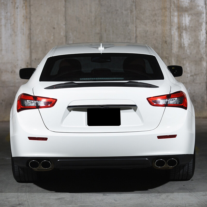 REAL CARBON Rear Trunk Lip Spoiler Wing For Maserati Ghibli S Q4 Sedan 2014-2021
