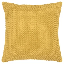 Rizzy Gold Nubby Woven Single Color Transitional Throw Pillow Solid T05279