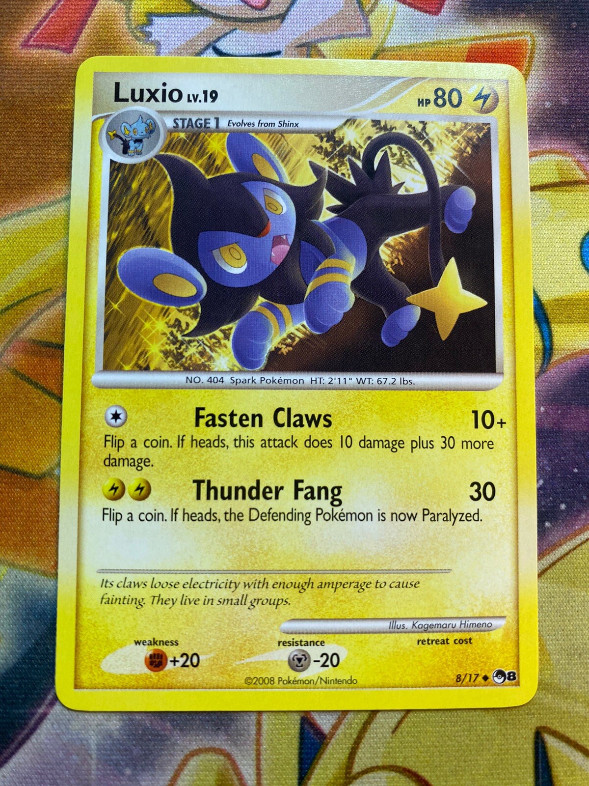 POKEMON PROMO CARD - POP SERIES 8 - LUXIO 8/17 - NM