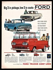 1961 Ford Econoline Falcon And Styleside Pickup Truck Original Print Ad