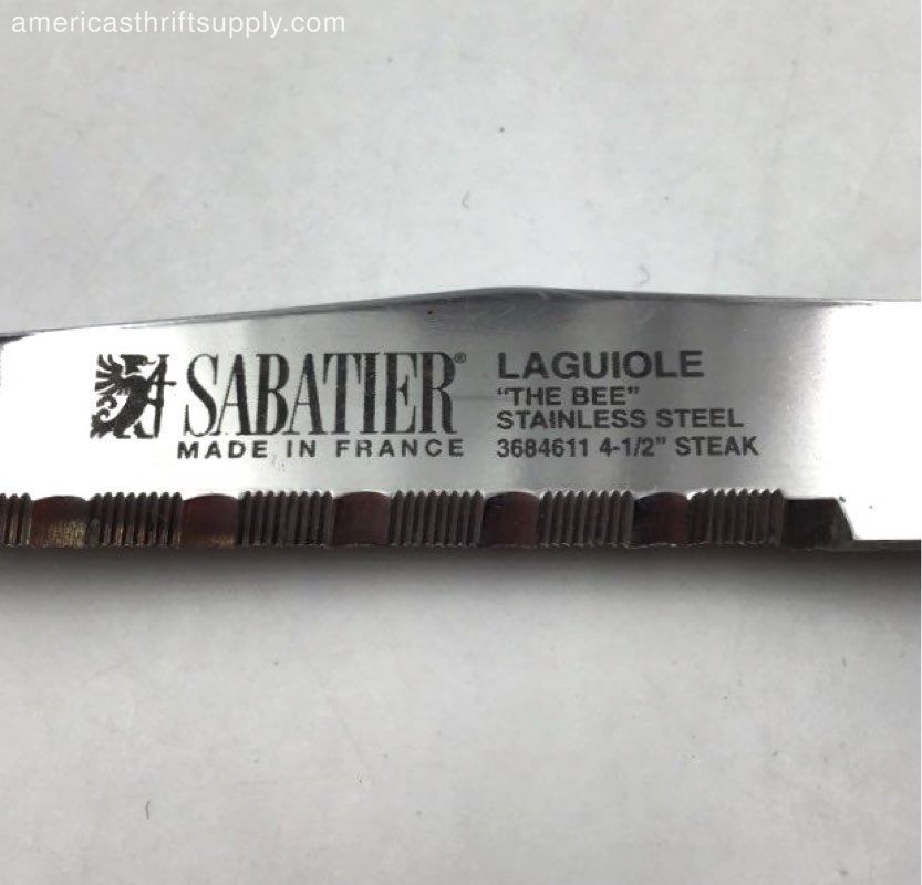 Sabatier Laguiole "The Bee" Silver Stainless Steel 6 Steak Knife Set In