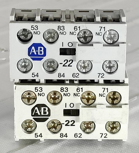 Lot of 2 Allen-Bradley Auxiliary Contact 195-MA22 SER A