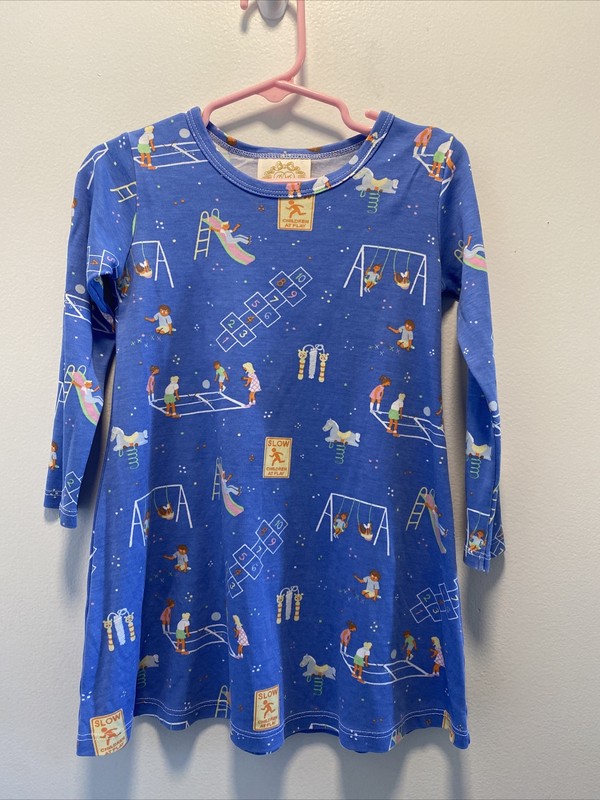 the beaufort bonnet company girls size 3 longsleeve dress blue playground VGUC