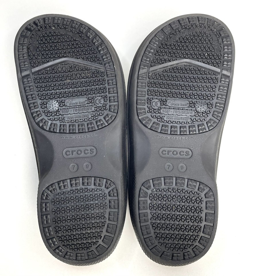 CROCS On the Clock LiteRide™ Slip Resistant Work Shoes Black Women’s 9