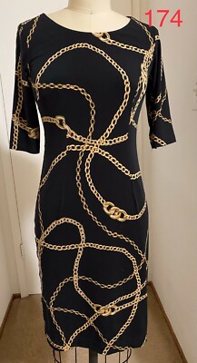 Custommade Black/Gold Chain Women Dress size s