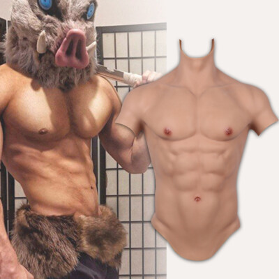 Konwu Brustplatte Silikon Mannlich Gefalschte Brust Muskel Korper Anzug Cosplay Ebay
