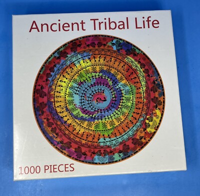 Ancient Tribal Life Round 1000 Piece Jigsaw Puzzle Bgraamiens New Sealed