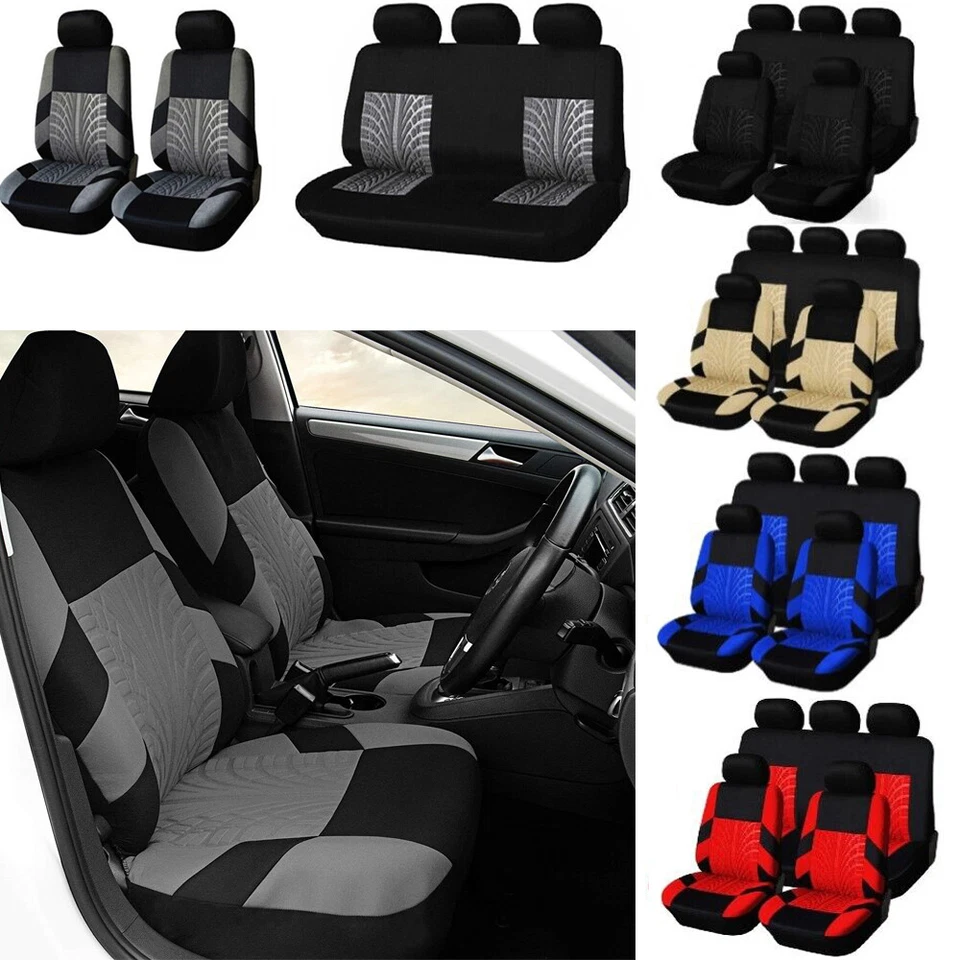 For Dodge Full Set Premium Cloth Car Seat Cover Protector Front Rear Cushion Pad Foto 3 de 4