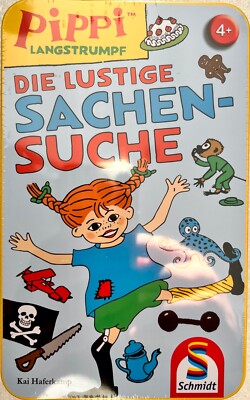 Pippi Longstocking Funny Sachensuche Metal Tin Schmidt Game Child's Play 51448