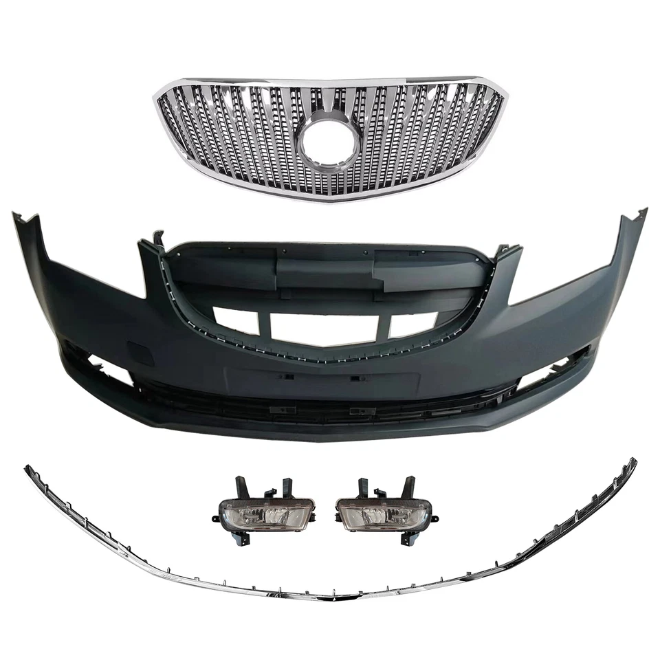 Complete Front Bumper Set Black Compatible with 2014 2015 2016 Buick LaCrosse - Image 4 of 4