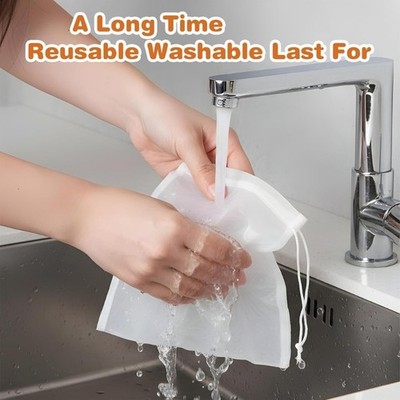 20Pcs Fine Mesh Drawstring Filter Bags Reusable Filter Cheese Cloth Bag
