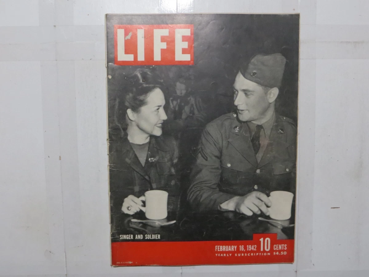 Vintage February 16, 1942 LIFE Magazine - SINGER AND SOLDIER 6G | eBay