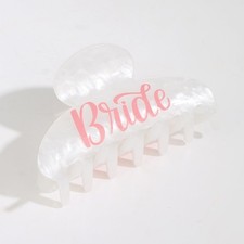Bride Claw Clip, CIEHER 1 Pack White Pink 1 Count Pack of 1 ,
