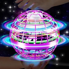 Flying Orb Ball Toy with LED Light - Hand Controlled Mini Galaxy Gift for Kids
