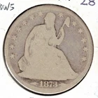 1873 Arrows Seated Liberty Half Dollar AG