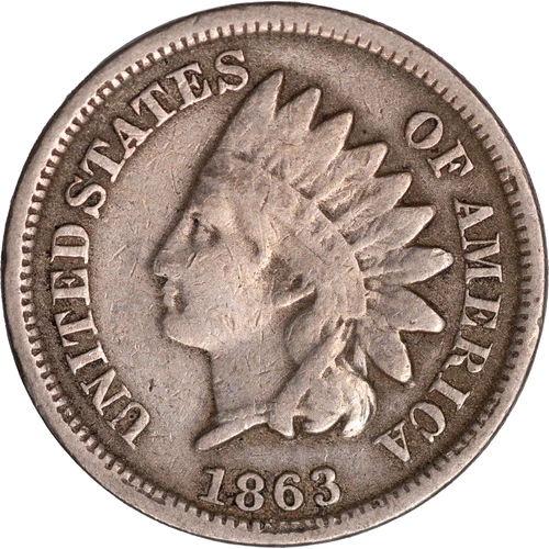 1863 Indian Head Cent ~ VG Details