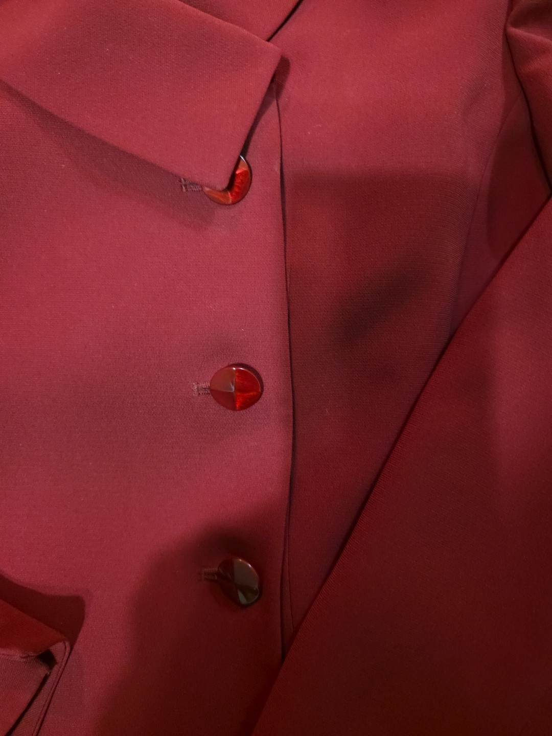 Suit Studio Women's Ruby Red 100% Polyester 1Piece Jacket Suit Size 12 