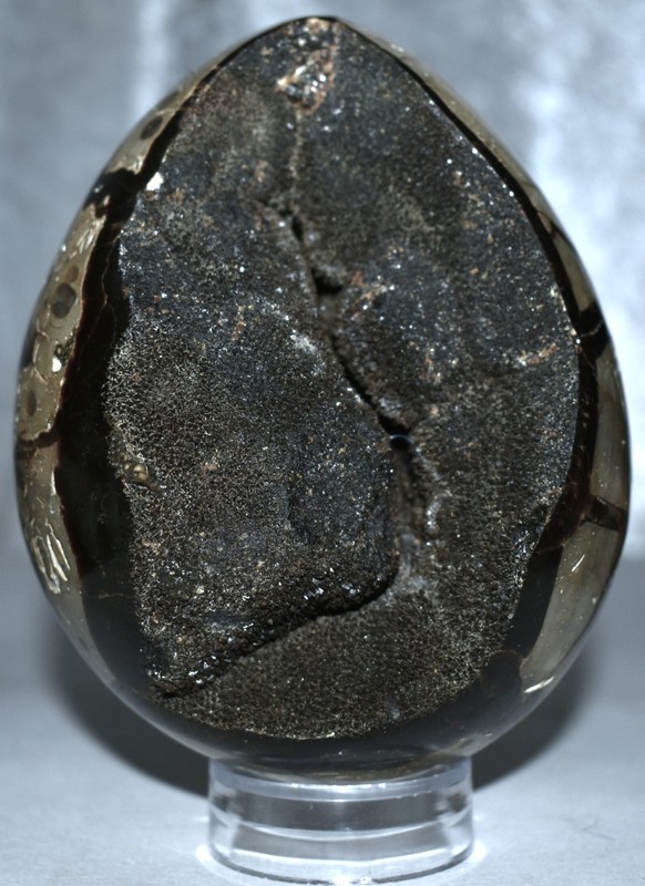 UV Reactive Septarian Egg w/Druzy & Stand 5.12"/1460 Grams