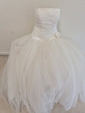 Oleg Cassini CK166 Strapless Ivory Tulle Ball Gown Wedding Dress
