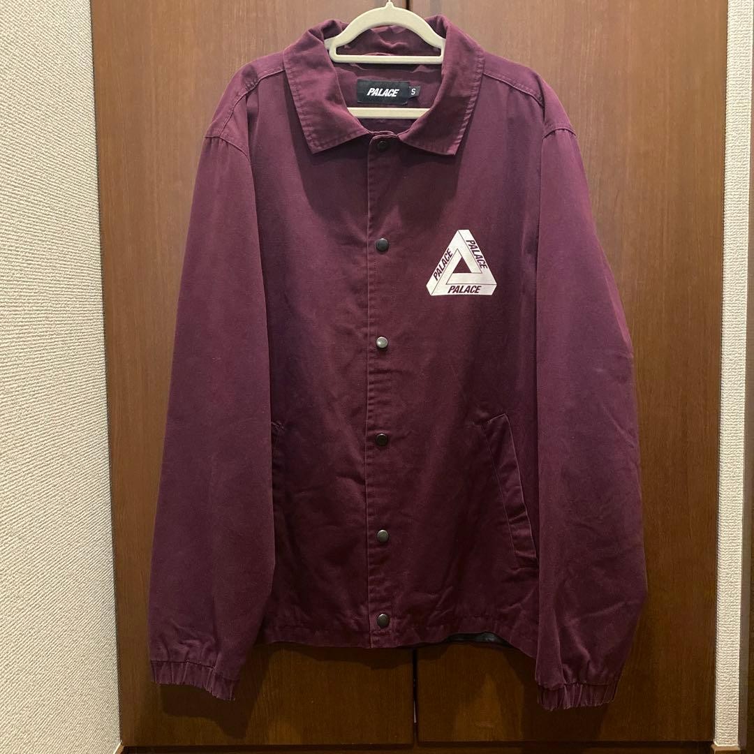 Palace Skateboards Coach Jacket Burgundy Cotton with Lining Used