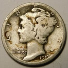 1919 D Mercury Dime 90% Silver G-VG  "Actual Coin Pictured - Not Cleaned"