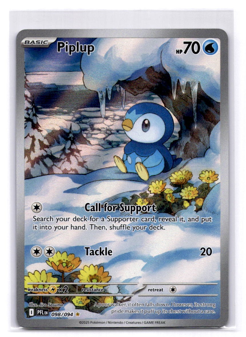 Piplup Illustration Rare ME02: Phantasmal Flames 098/094 LP-NM