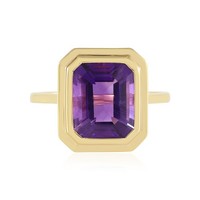 Cavill Ring Sterlingsilber Vergoldet Amethyst 3,78Ct Oktagon Damen- Echtschmuck