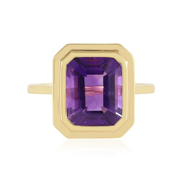 Cavill Ring Sterlingsilber Vergoldet Amethyst 3,78Ct Oktagon Damen- Echtschmuck-image